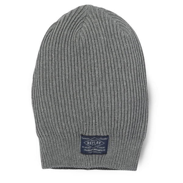 REPLAY Men's Beanie Hat Grey Marl Mens Accessories