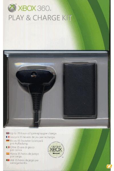 Xbox 360 Elite - Play & Charge Kit (Black) Games Accessories | Zavvi