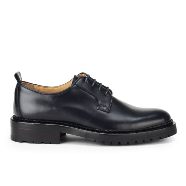Carven Men's Lace Up Leather Derby Shoes - Navy - Free UK Delivery over £50