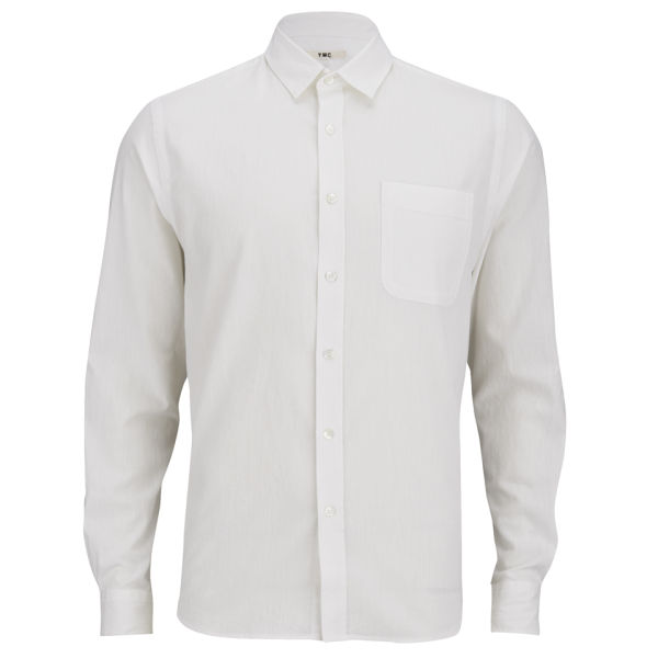 YMC Men's Chambray Slim Fit Shirt - White - Free UK Delivery over £50