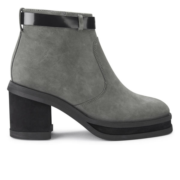 Purified Women's Patricia 1 Chunky Heeled Leather Ankle Boots - Grey ...