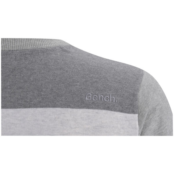 Bench Mens Imam Crew Neck Knit   Pale Grey Marl      Mens Clothing