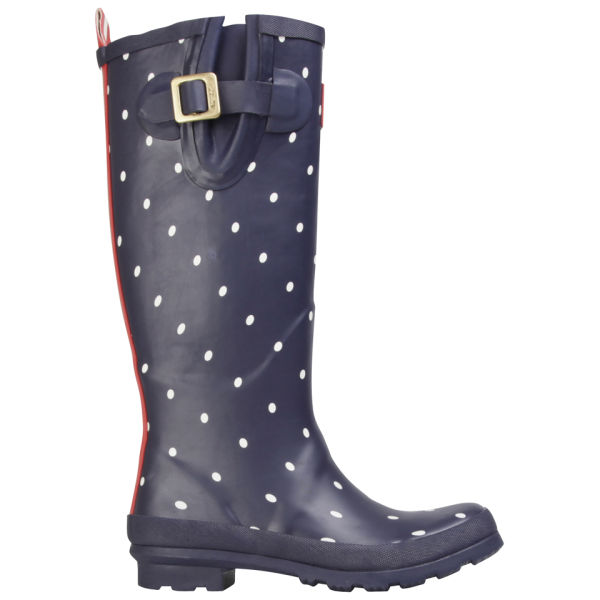 Joules Womens Welly Print Wellies   Navy Spot      Womens Footwear