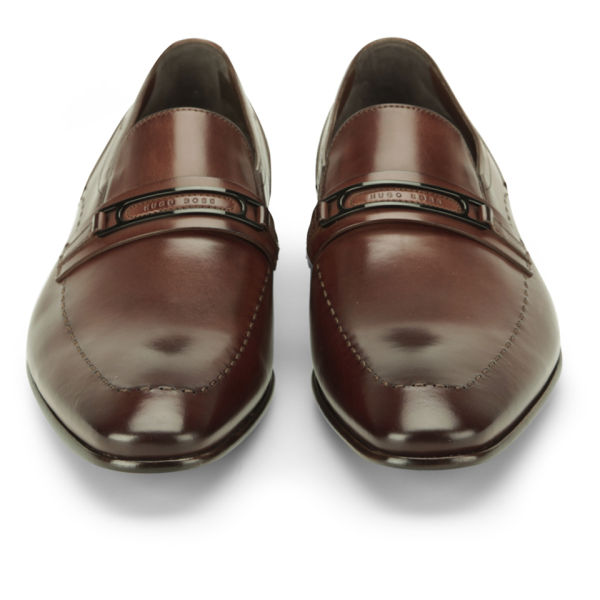 BOSS Hugo Boss Men's Cellios Leather Loafers - Medium Brown - FREE UK ...