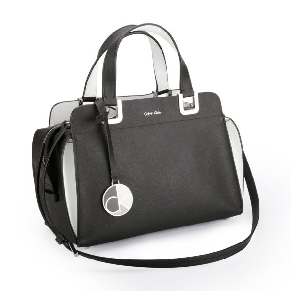 Calvin Klein Sofie Medium Leather Duffel Bag Black