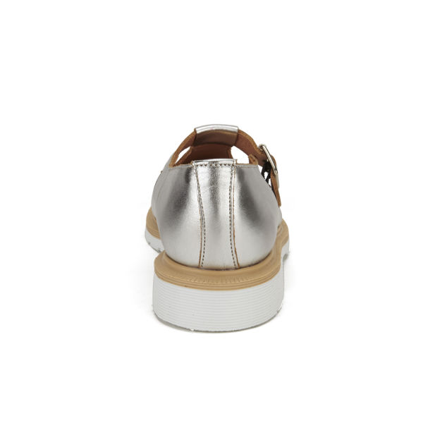 YMC Women's Solovair Mary Janes Leather Flats - Silver - Free UK ...