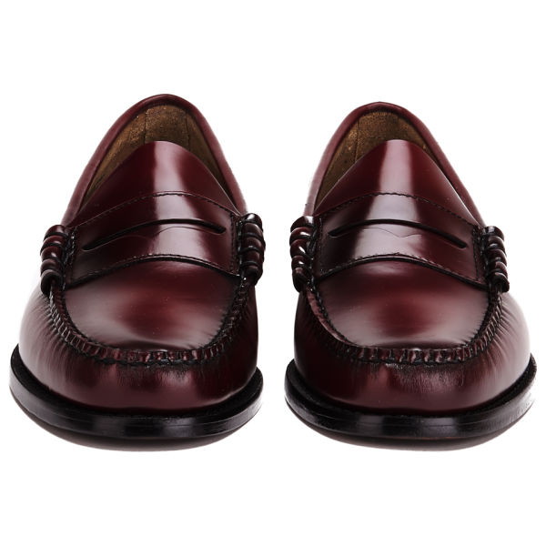 Bass Weejuns Men's Larson Moc Leather Penny Loafers - Wine - Free UK ...