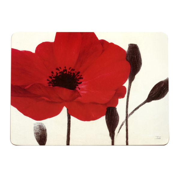 Set of 4 Red Poppies Placemats IWOOT