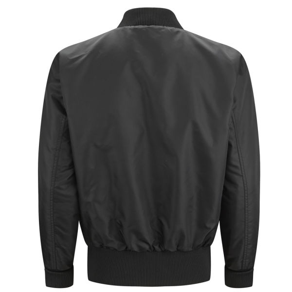 Sik Silk Men's Quilted Bomber Jacket - Black Clothing | TheHut.com