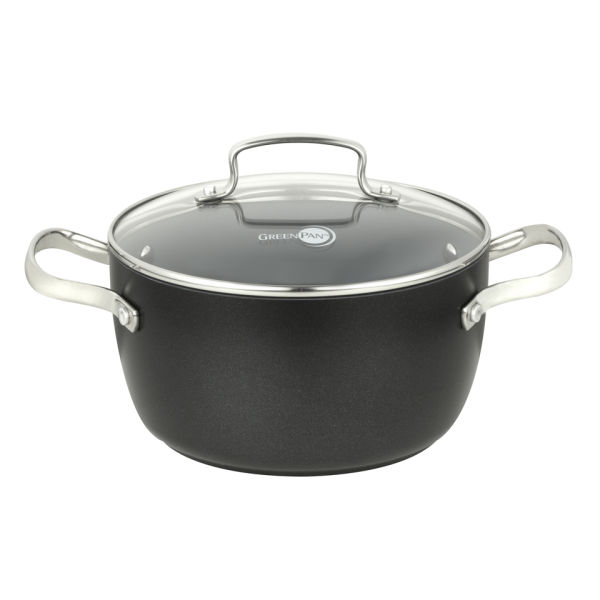 GreenPan Non Stick Casserole Pot 24cm Black IWOOT