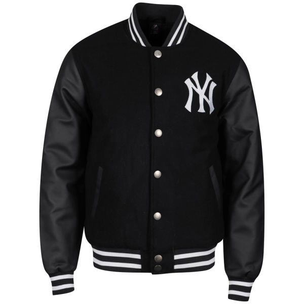 Majestic Men's Yankees Fastball Letterman Jacket - Black Clothing ...