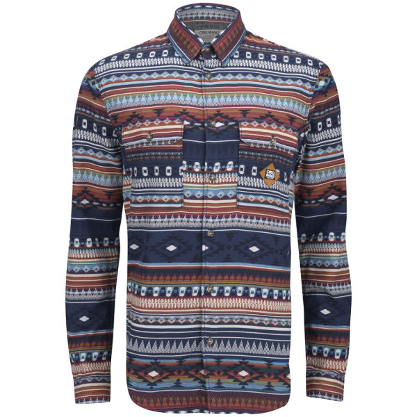 Jack & Jones Men's Jacob Aztec Print Shirt - Dress Blue Mens Clothing ...