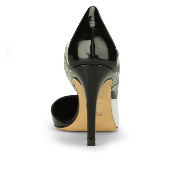 BOSS Hugo Boss Women's Gea-P Snakeskin Leather Heeled Shoes - Black ...