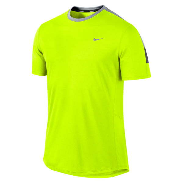Nike Men's Racer Shorts Sleeve Running T-Shirt - Volt Green Sports ...