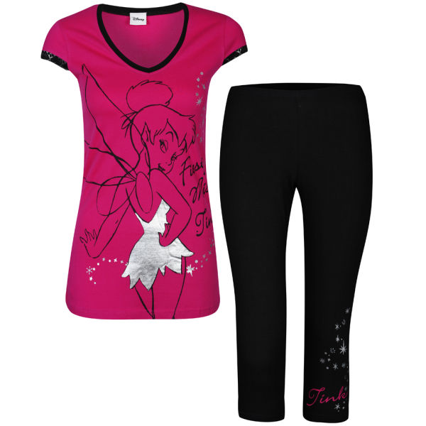 Tinkerbell Women S T Shirt Leggings Loungewear Pink Black