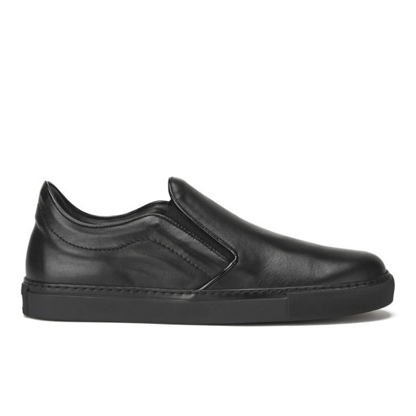Mr. Hare Men's Llewelyn Slip-On Leather Trainers - Black - Free UK ...