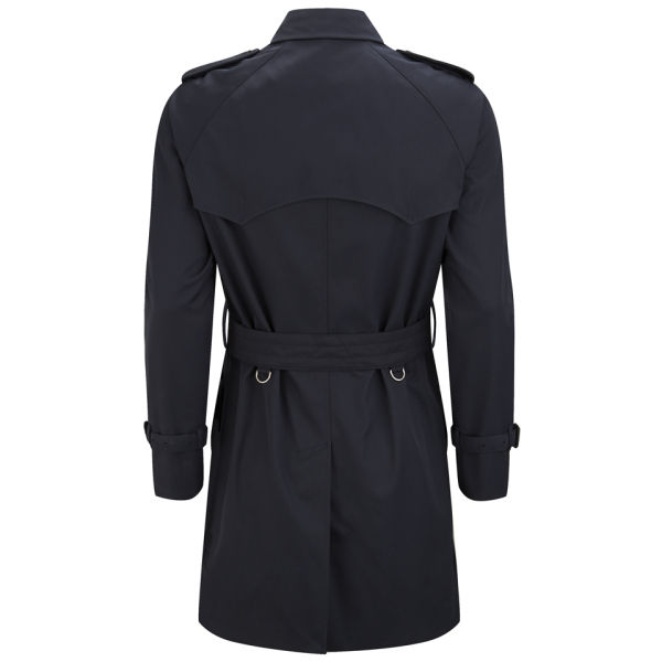 Aquascutum Men's Corby Double Breasted Trench Coat - Navy Clothing ...