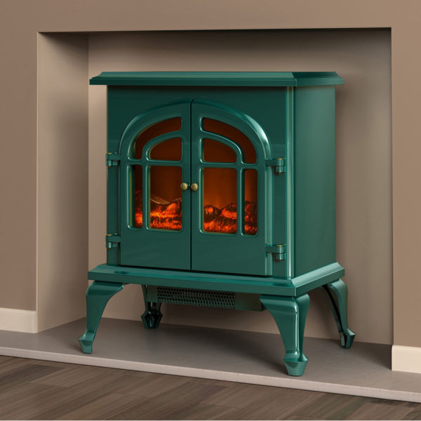 Warmlite 2000W Log Effect Stove Fire Green Homeware