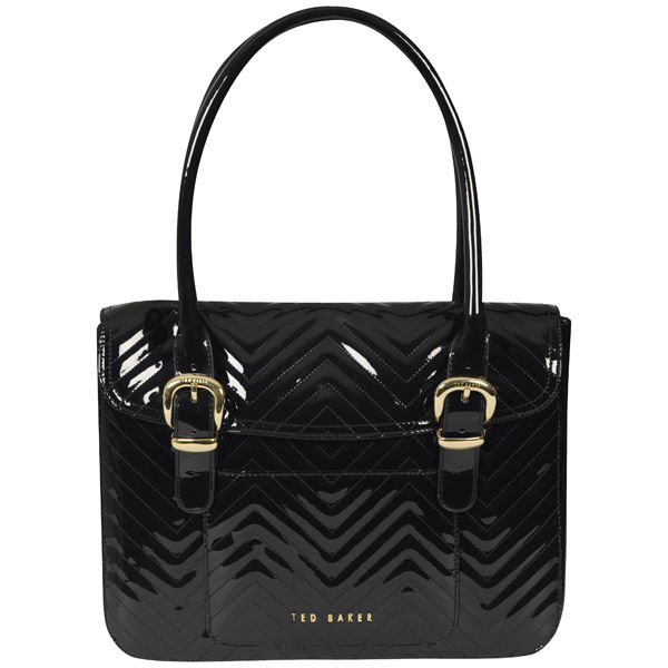 Ted Baker Agathis Quilted PVC Shoulder Bag Black