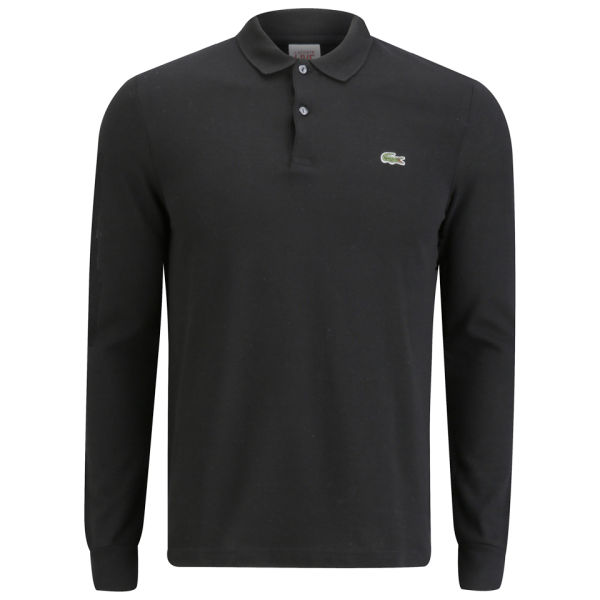 Lacoste Live Men's Plain Long Sleeved Polo Shirt Black Free UK