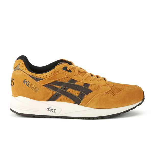 Asics Lifestyle Men's Gel Saga Trainers - Tan/Dark Brown Suede - Free ...