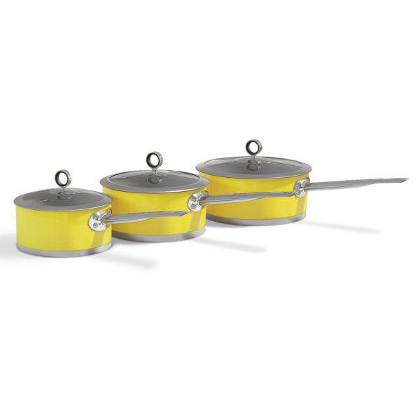 Morphy Richards Accents 3 Piece Saucepan Set Yellow IWOOT