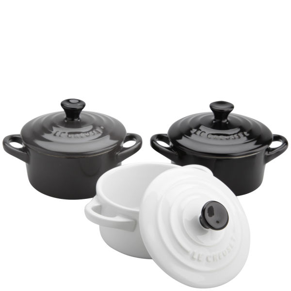 Le Creuset Set of 3 Mini Casserole Dishes - Black, Granite ...