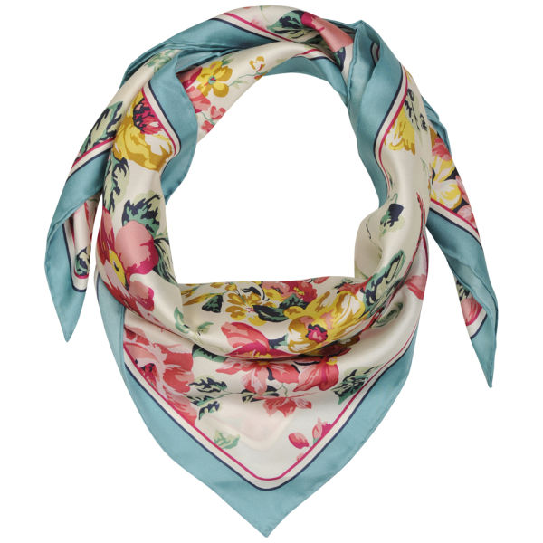 Joules Bloomfield Floral Printed Scarf - Creme Sunbird | FREE UK ...