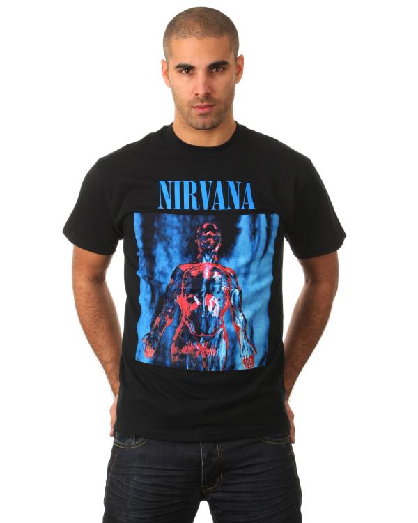 Nirvana Mens Sliver TShirt Black Clothing