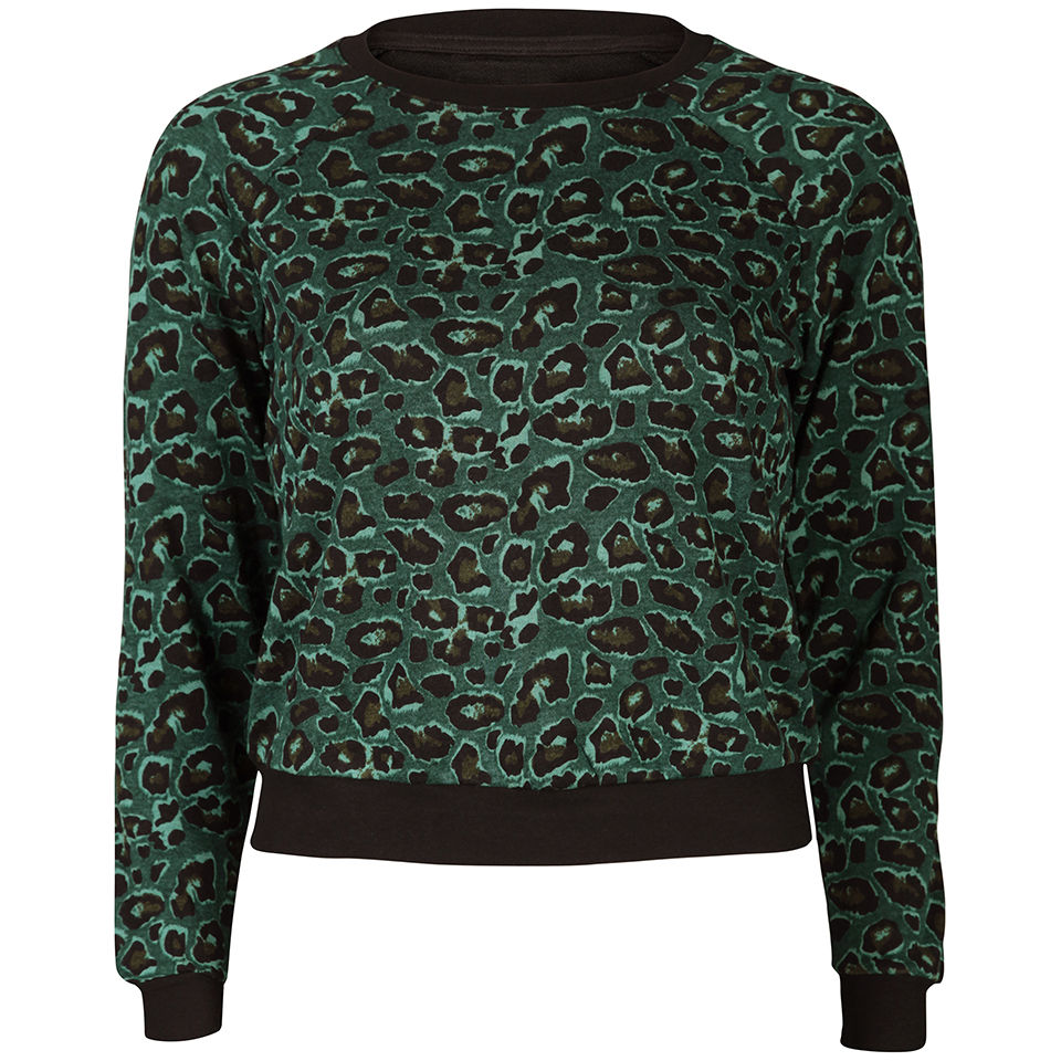 Baum und Pferdgarten Womens Elmar Sweater - Green Leopard - Free UK