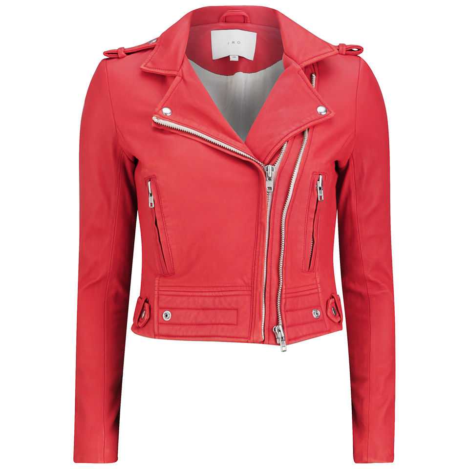 IRO Women's Leather Luiga Jacket - Red - Free UK Delivery over £50