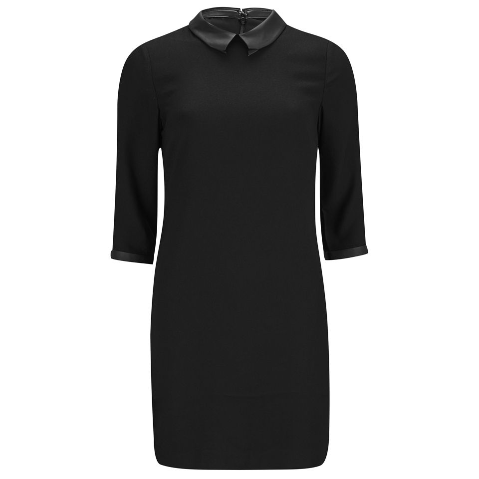 VILA Women's Brute Collar Dress - Black Womens Clothing ...