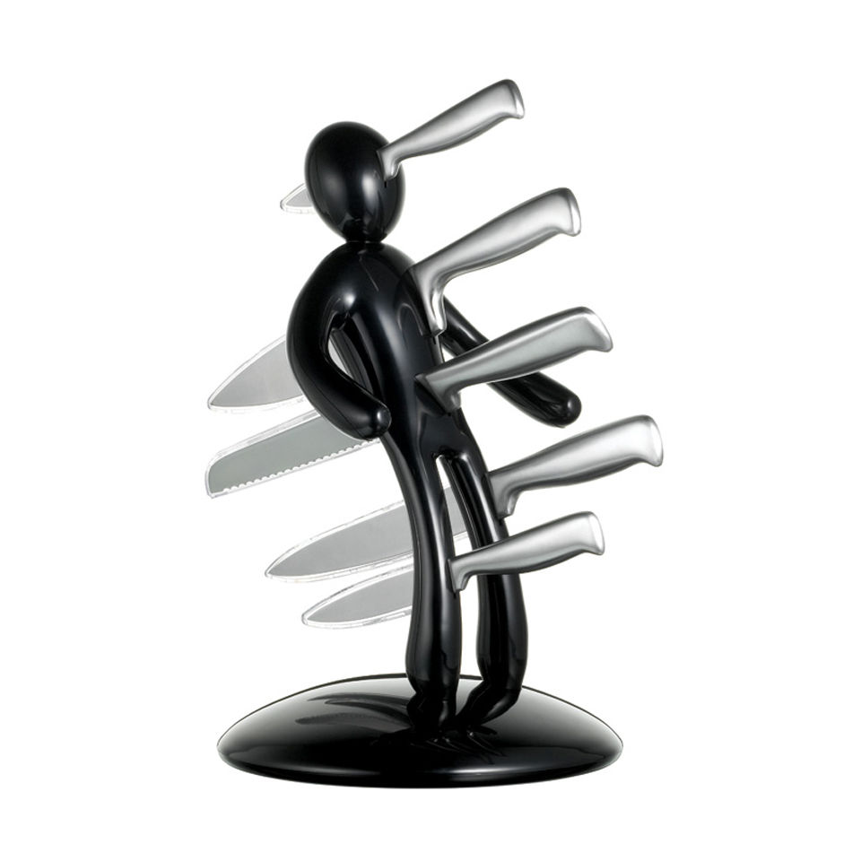 Raffaele Iannello Voodoo Knife Block With 5 Knives Black IWOOT