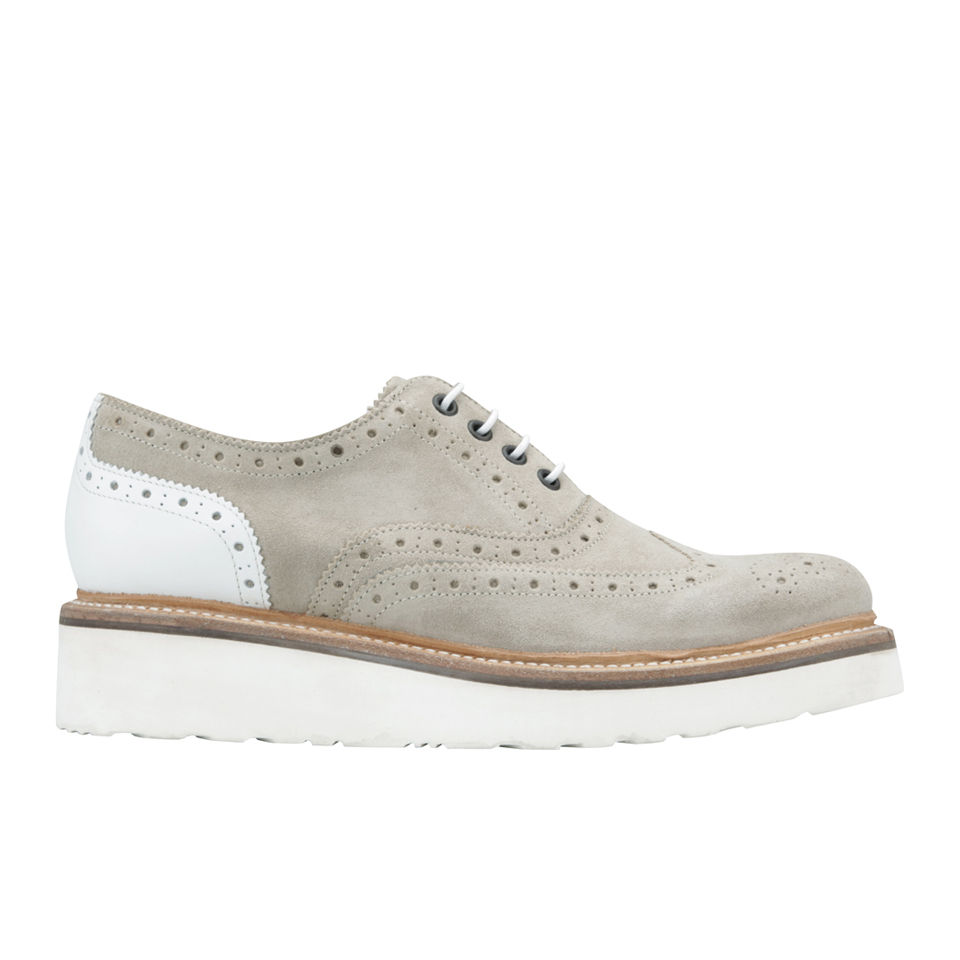 Grenson Women's Emily Suede Brogues - Linen - Free UK Delivery Available