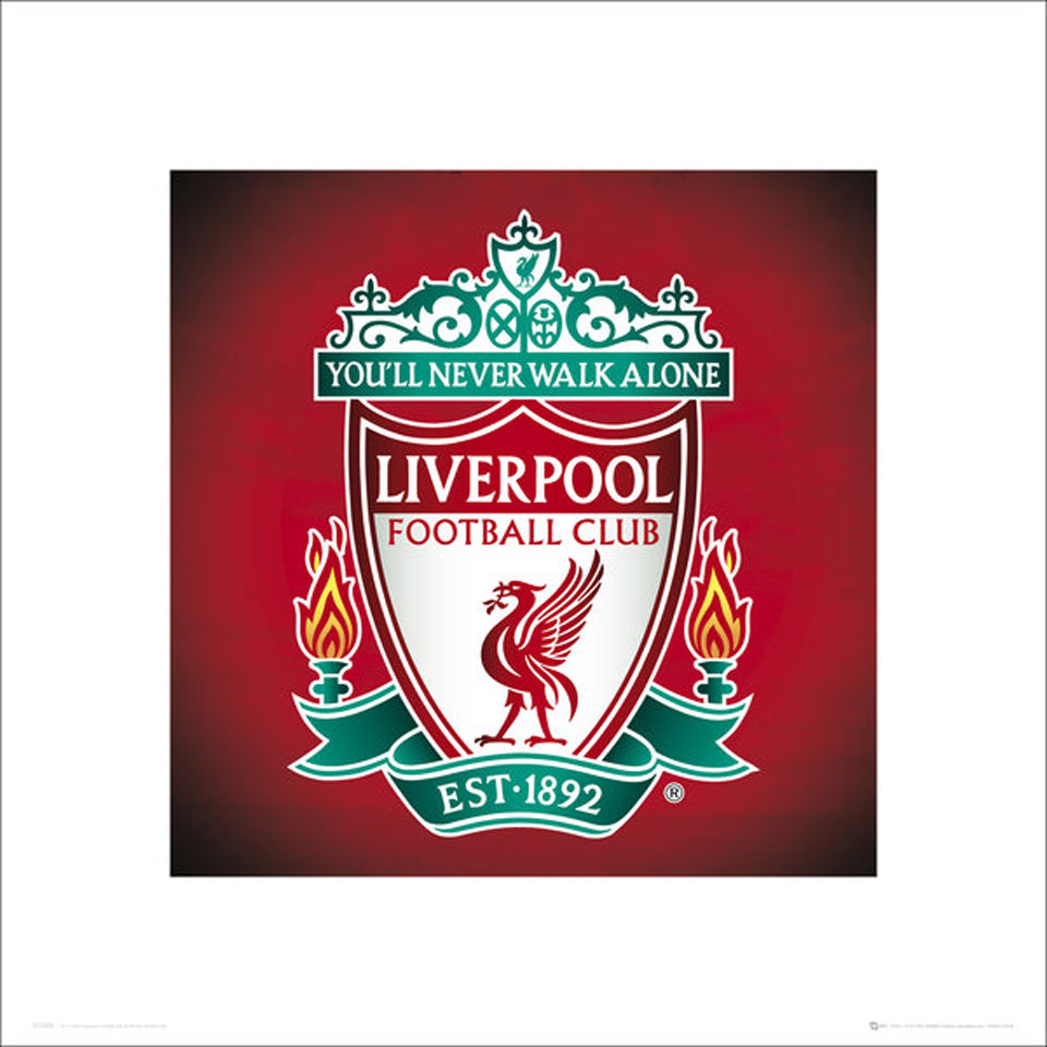 Liverpool Club Crest - 40 x 40cm Print Merchandise - Zavvi UK