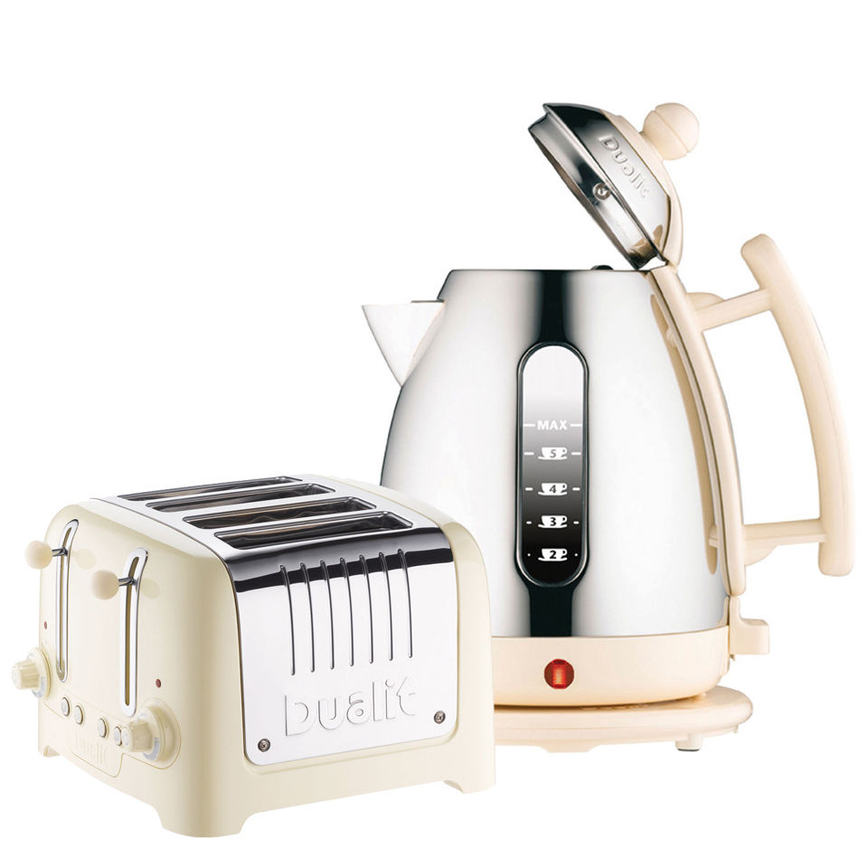 Dualit Jug Kettle and 4 Slot Toaster Bundle Cream IWOOT