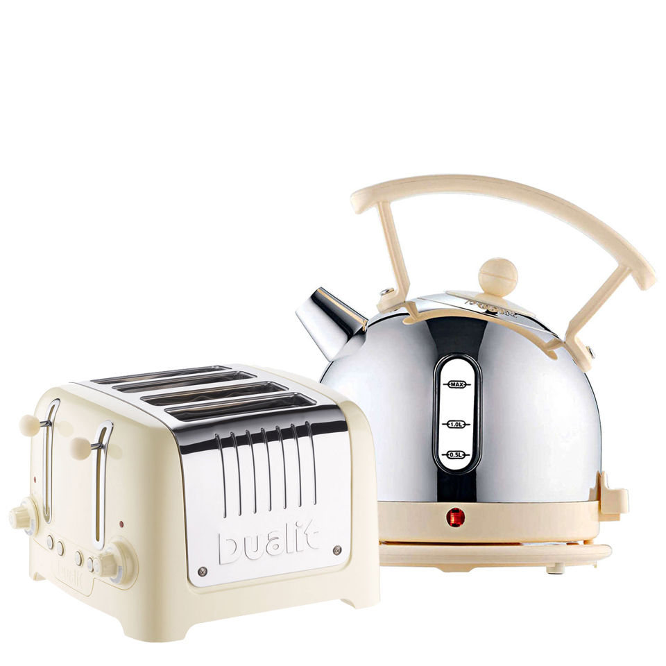 Dualit Dome Kettle and 4 Slot Toaster Bundle Cream Homeware