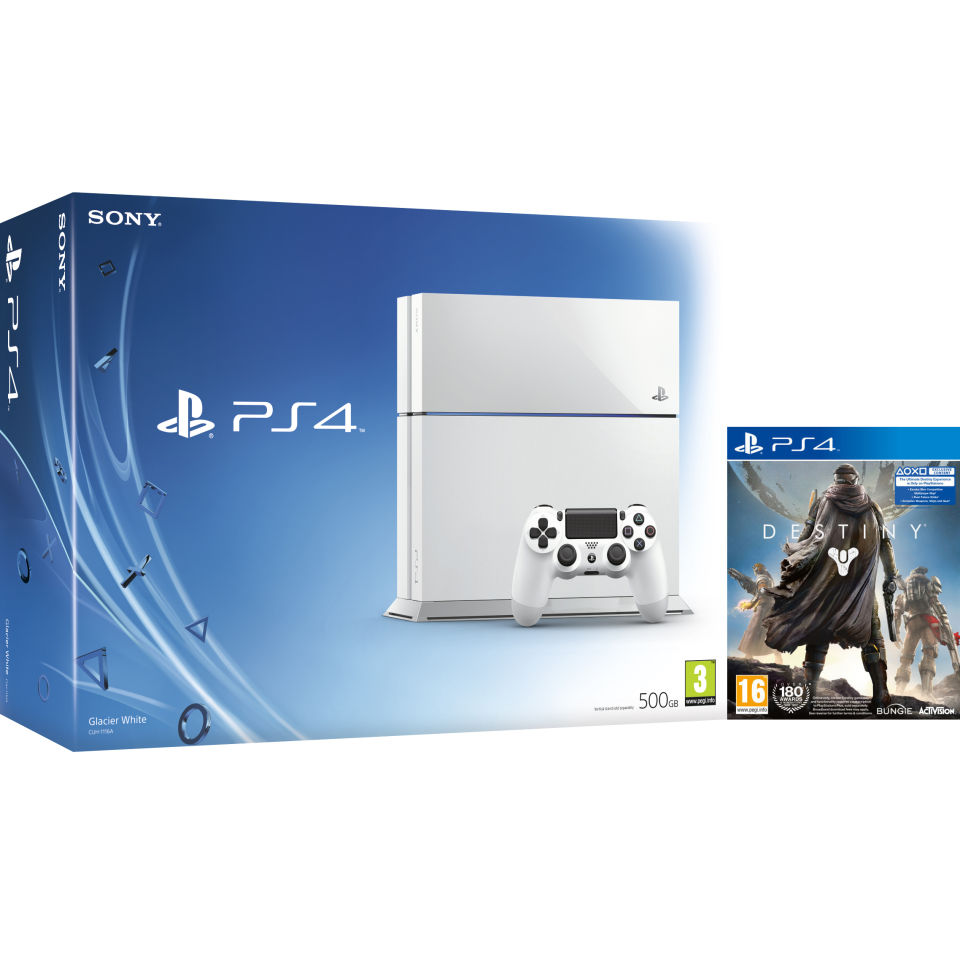 Sony PlayStation 4 500GB White Console Includes Destiny Games