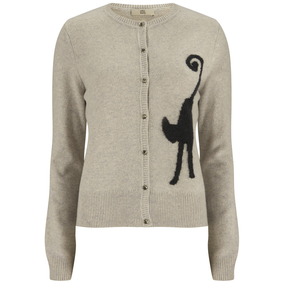 Orla Kiely Women's Cat Intarsia Wool Cardigan - Oatmeal - Free UK ...