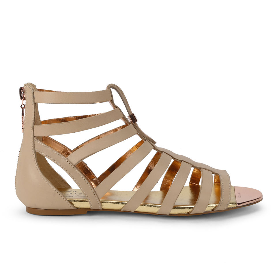Ted Baker Women's Fiachu Leather Gladiator Sandals Nude Leather