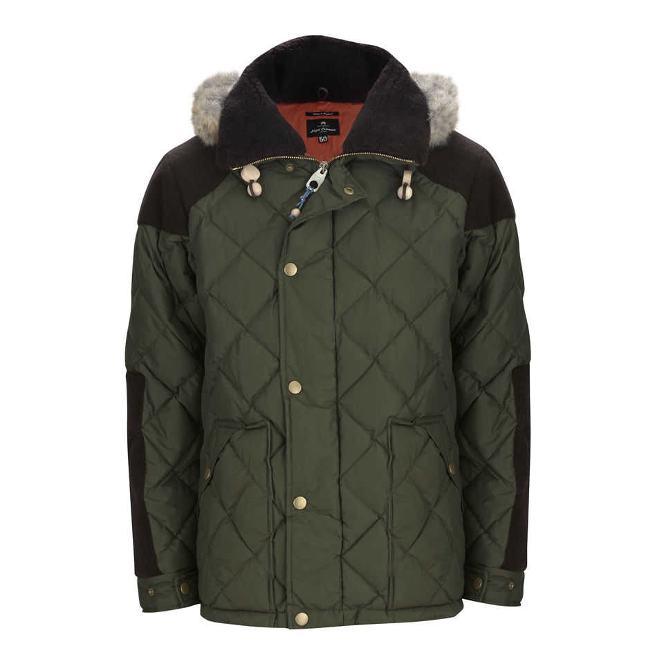 Nigel Cabourn Men's Short Puffa Jacket - Army - Free UK Delivery Available