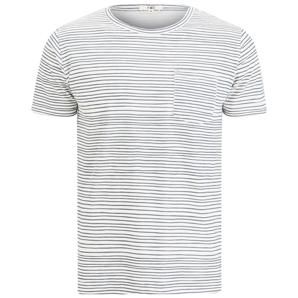 YMC Men's Stripe Pocket T-Shirt - Ecru/Navy - Free UK Delivery Available