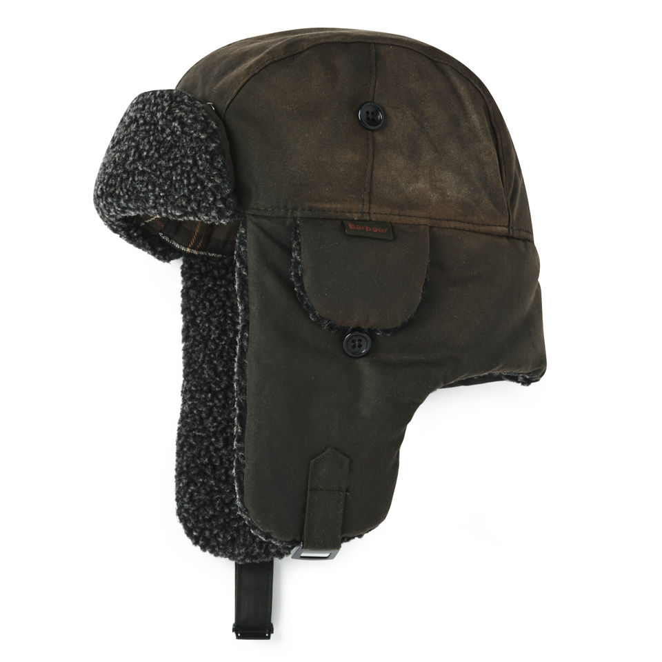 men's barbour fleece lined trapper waxed hat