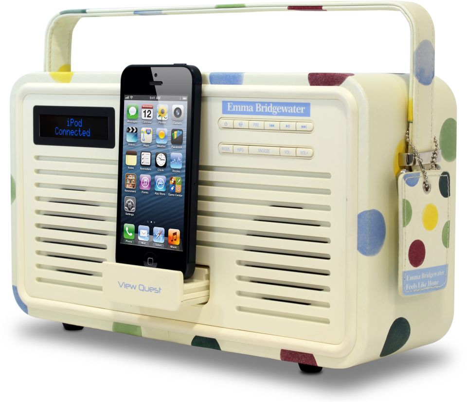 View Quest Emma Bridgewater Dab Fm Radio And Dock Polka Dots 8 Pin Lightning Electronics Zavvi Uk