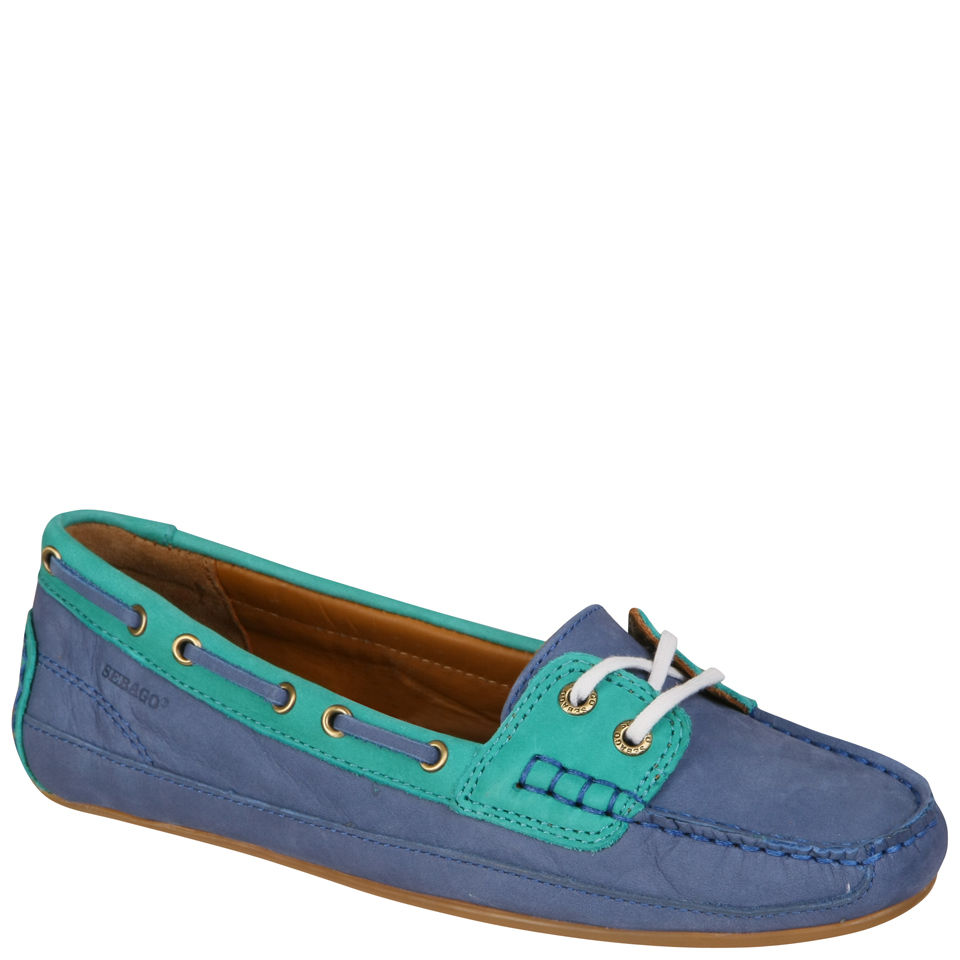 Sebago Women's Bala Moccasin Boat Shoes Blue/Teal Green FREE UK