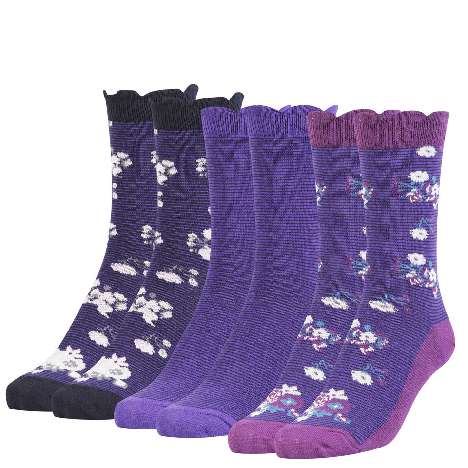 Love Struck Women's 3 Pack Sock Gift Set Purple Womens Clothing