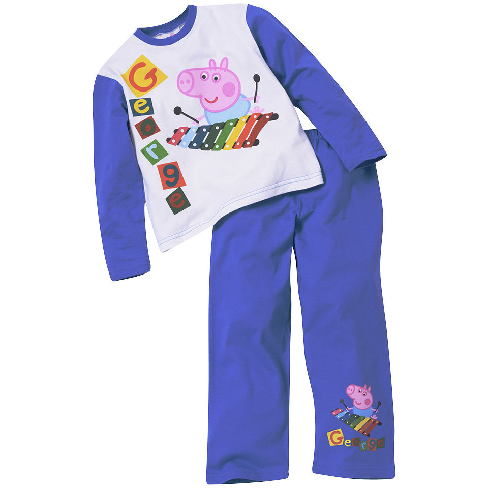 Peppa Pig Boys' Pyjama Set Blue/White Clothing Zavvi