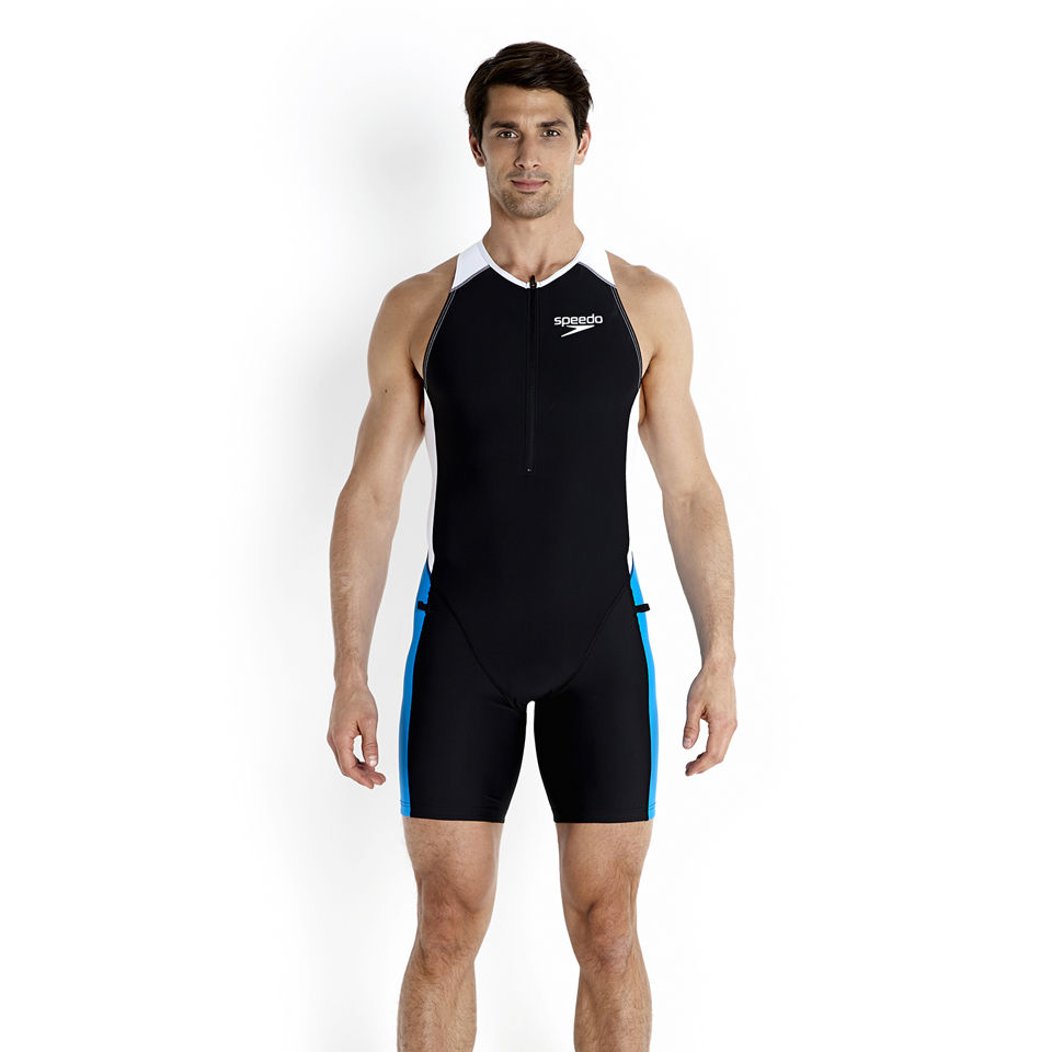 Speedo Men's LZR Racer Tri Comp Suit Black/Pool/White ProBikeKit UK