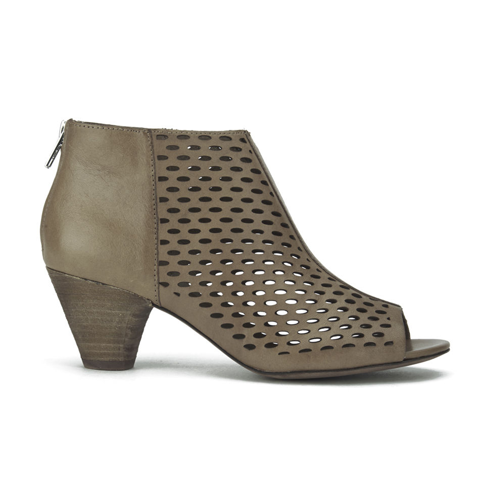 peep toe low heel ankle boots