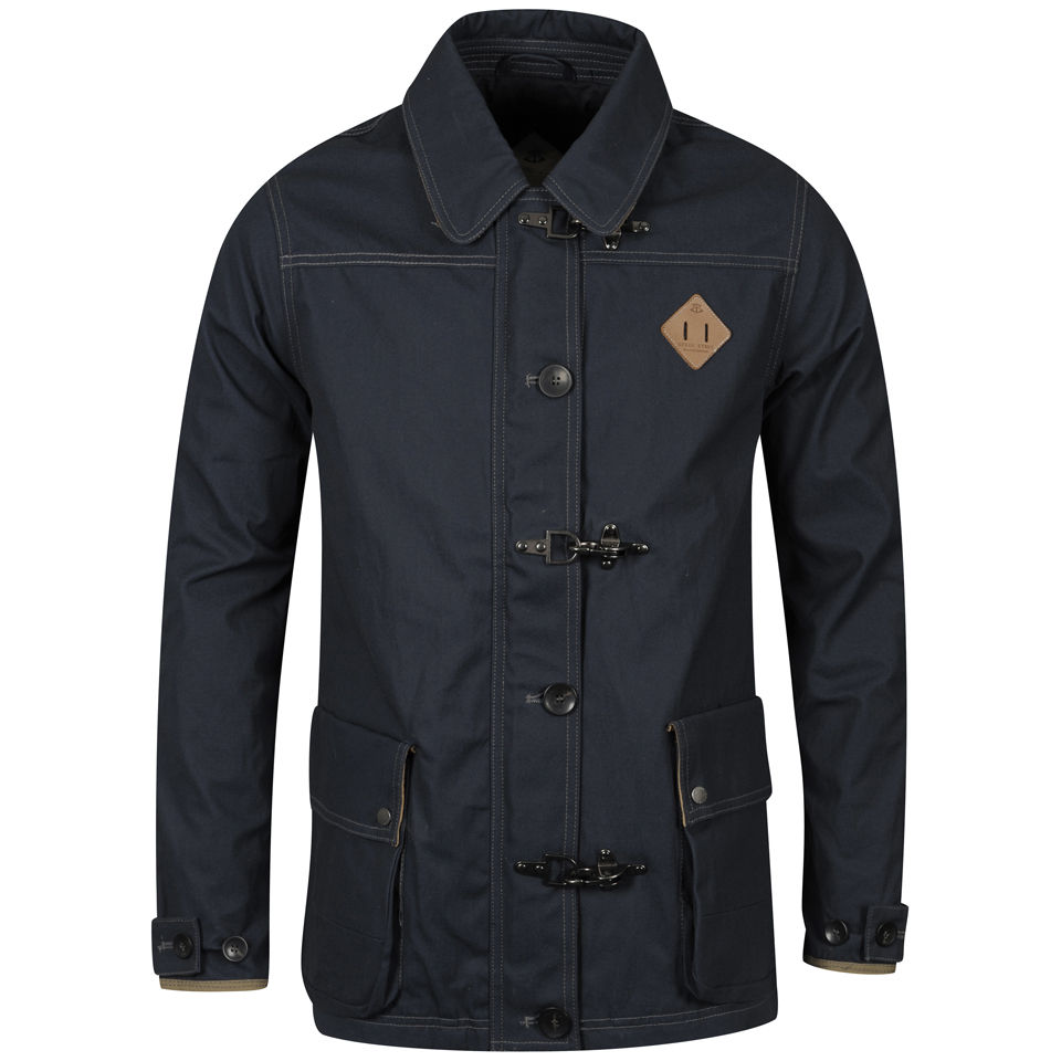 Urban Stone Men S Deckard Wax Cotton Jacket Navy Clothing Zavvi Us